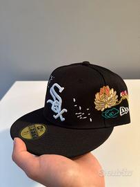Cappello chicago white sox custom fiori colorati