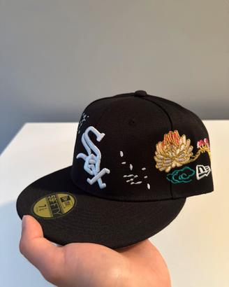 Cappello chicago white sox custom fiori colorati