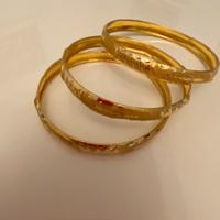 3 Bracciali Oro Giallo 18 k- Design Elegante- a ce