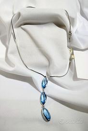 Collana ak121, Argento 925 rodiato, Zirconia cubic