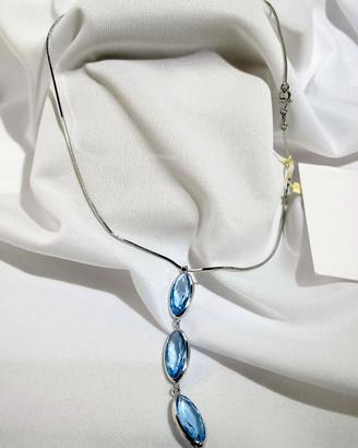 Collana ak121, Argento 925 rodiato, Zirconia cubic