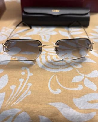 Occhiali Cartier Originali Rimless Oro/Nero