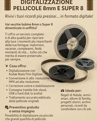 digitalizzazione pellicole 8 mm e Super 8