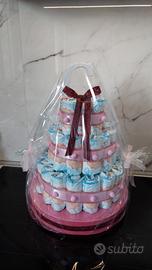 Torta di pannolini nascita battesimo