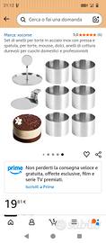 set da 6 anelli acciaio inox per mousse 