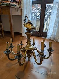 Lampadario in ottone