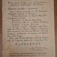 Documento Originale Napoleone Re d’Italia - Decret