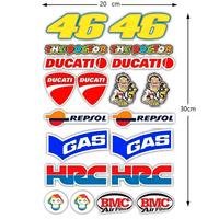 Set Stickers Adesivi moto racing 46 Ducati Honda 