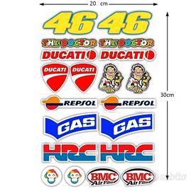 Set Stickers Adesivi moto racing 46 Ducati Honda 