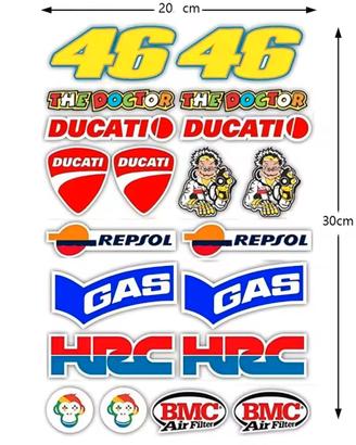 Set Stickers Adesivi moto racing 46 Ducati Honda 
