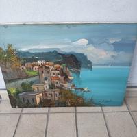 Quadro con paesaggio sul lago 