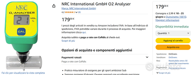 NUOVO Subacquea Analizzatore di Ossigeno 120 €  !!