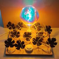 Lampada da interno arcobaleno, foglie in metallo