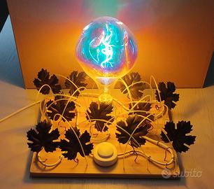 Lampada da interno arcobaleno, foglie in metallo