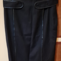 Gonna alta moda in panno e pelle Escada