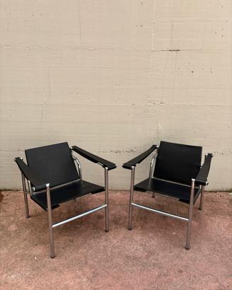 8 poltroncine stile LC1 Le Corbusier