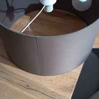 Lampadario con paralume in tessuto