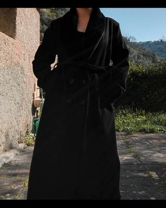 cappotto lungo nero elegante 
