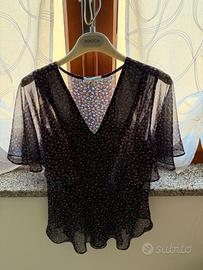 Blusa Kocca Jeans floreale nera taglia M