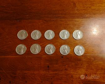 Lotto 10 Monete Argento 500 Lire "Caravelle"