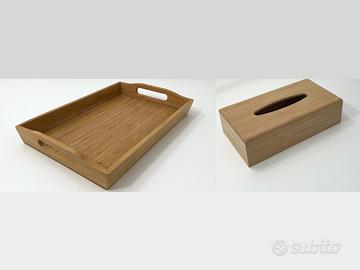 Set IKEA: Vassoio bambù  + Portafazzoletti bambù