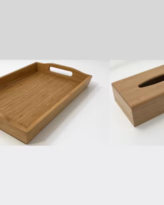 Set IKEA: Vassoio bambù  + Portafazzoletti bambù