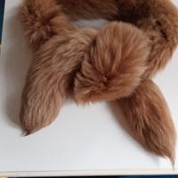 sciarpa di code di volpe vera rossiccia