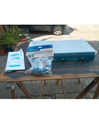 Fornello gas Campingaz 3 fuochi nuovo+kit ree tubo