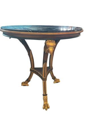 Tavolino rotondo in marmo nero