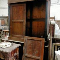 credenza due corpi impero in legno di noce