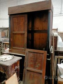 credenza due corpi impero in legno di noce