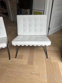 MDF ITALIA 2 poltrone Barcelona in pelle bianca