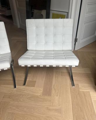 MDF ITALIA 2 poltrone Barcelona in pelle bianca