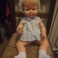 vecchia bambola ottolini con difetti h cm 60