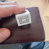 Anello in agata bianca ed argento con zirconi