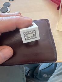 Anello in agata bianca ed argento con zirconi