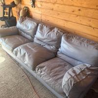 Divano in vera pelle frau traforata in piuma