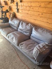 Divano in vera pelle frau traforata in piuma