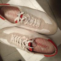 Scarpe CafèNoir bianche e rosse casual numero 45