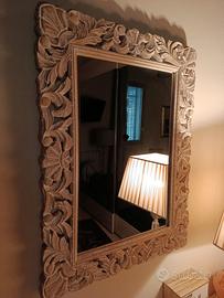Specchio legno intagliato mango 57x78 etnico chic
