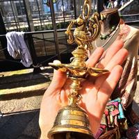 Lampada a sospensione indiana in ottone massiccio