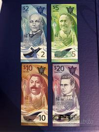 Set 4 banconote BARBADOS 2022 Polimero FDS UNC
