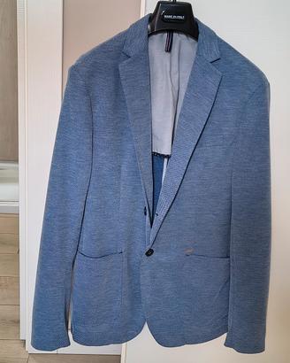 Giacca blazer Zara Man taglia 50 blu microfantasia