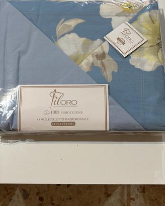 Completo letto 4 federe 100% puro cotone