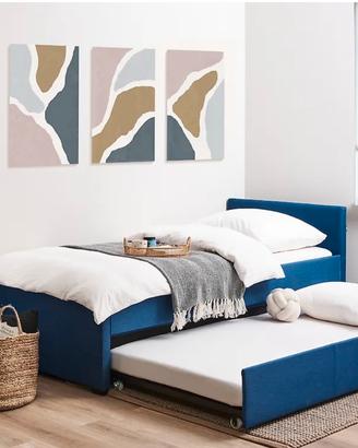 Letto blu con secondo letto estraibile