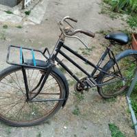 bici da panettiere d'epoca, massiccia, portapacchi