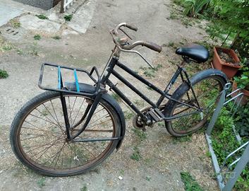 bici da panettiere d'epoca, massiccia, portapacchi