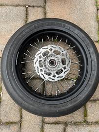 Cerchi Alpina Supermotard 16.5/ 17 + gomme metzele