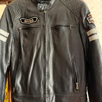 Giubbotto nero pelle moto