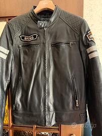 Giubbotto nero pelle moto